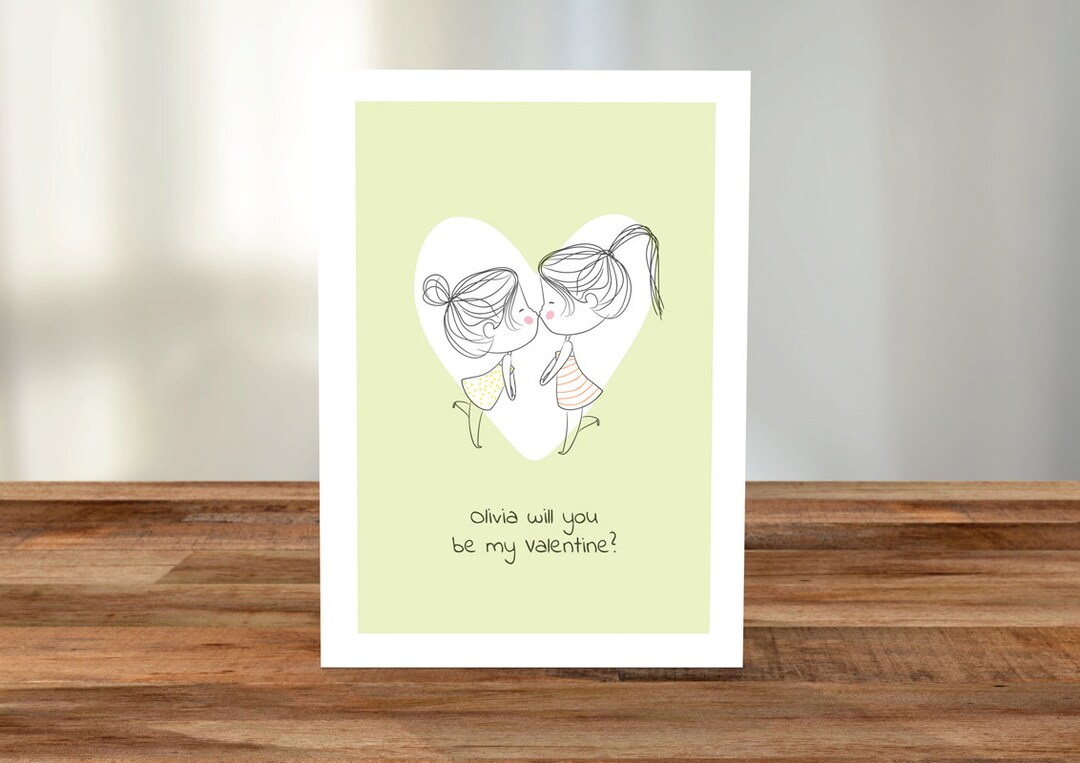 Personalised lesbian Valentines Day A5 Card - Etsy