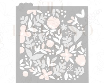 3 piece Floral cookie stencil set