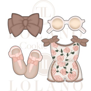 Baby girl romper cookie cutter set