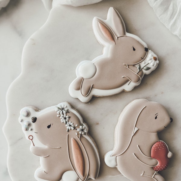 Cute Easter bunnies cookie cutters