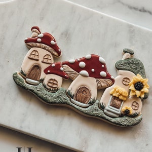 Set di 4 formine per biscotti BYO Fairytale Mushroom Village