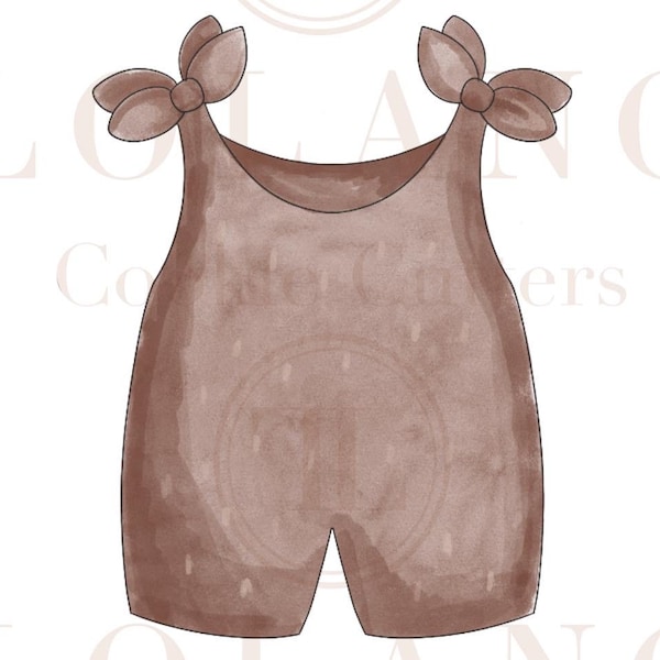 Romper with ties cookie cutter