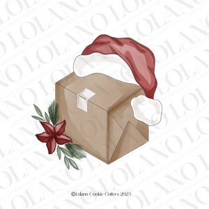 Package with Santa hat Cookie Cutter