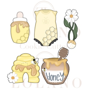 Baby honey bee cookie cutter set