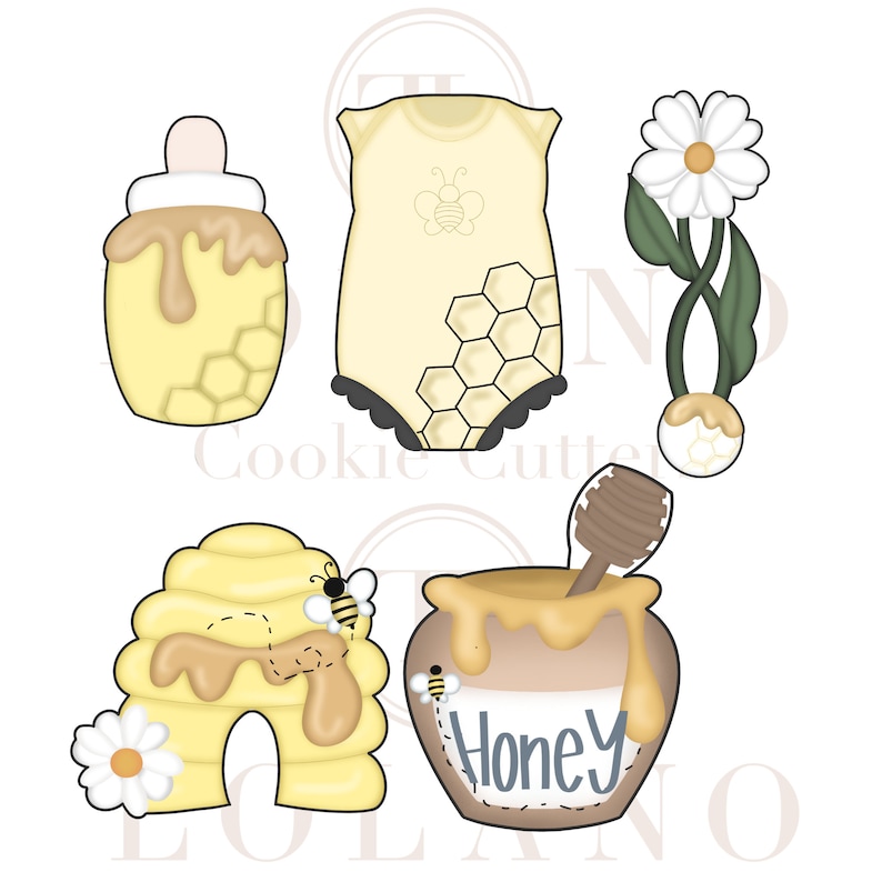 Juego de cortadores de galletas con forma de abeja bebé imagen 1