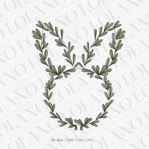 Bunny with Greenery Cookie Cutter