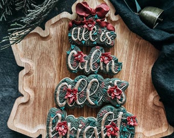 Set di 4 formine per biscotti "All Is Calm All Is Bright Tree"