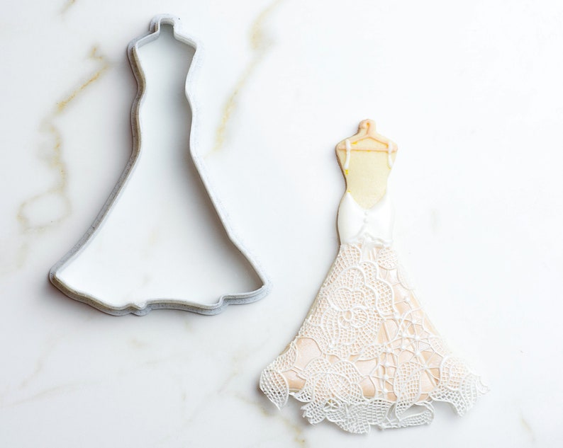 Wedding dress cookie cutter set flirty low back