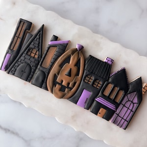Haunted whimsical village cookie cutter set of 7