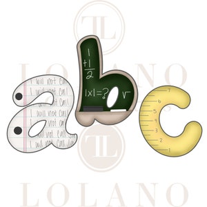 Juego de 3 cortadores de galletas con letras ABC