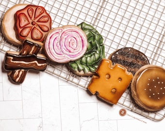 BYO bacon cheeseburger cookie cutter set of 7
