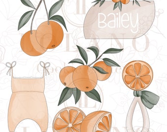Little cutie/ orange baby shower cookie cutters