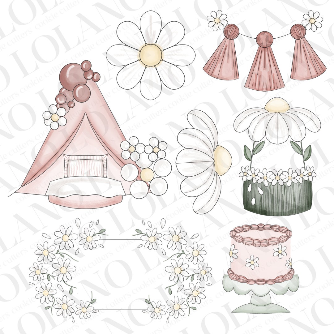 SET 3 STAMPI TAGLIABISCOTTI TAGLIAPASTA MARGHERITA DAISY FONDANT PASTA ZUCCHERO