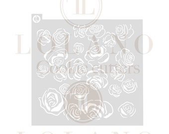 Rose pattern cookie stencil