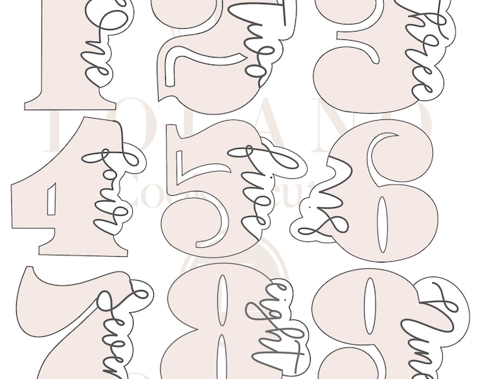Handwritten Number Cookie Cutters - Etsy