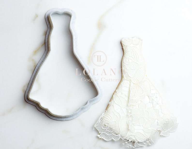 Wedding dress cookie cutter set strapless lace