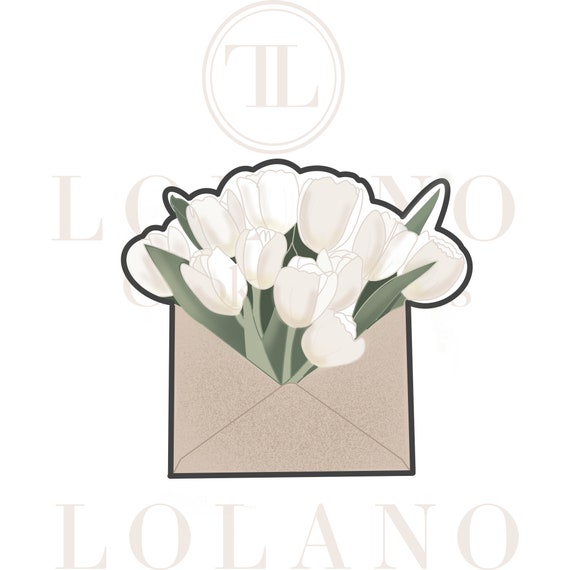 Envelope with tulips cookie cutter