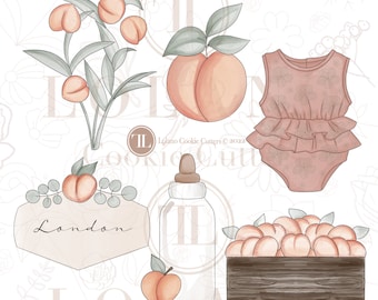 Peach baby shower cookie cutters