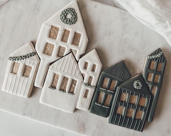 Christmas Farmhouse Neighborhood Cookie Cutter set of 7