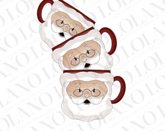 Stacked Santa Mugs Cookie Cutters set of 3