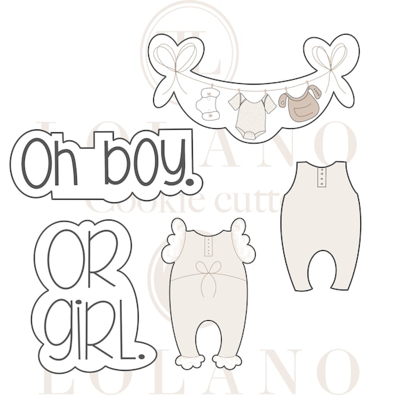 Gender reveal/ baby shower cookie cutter set