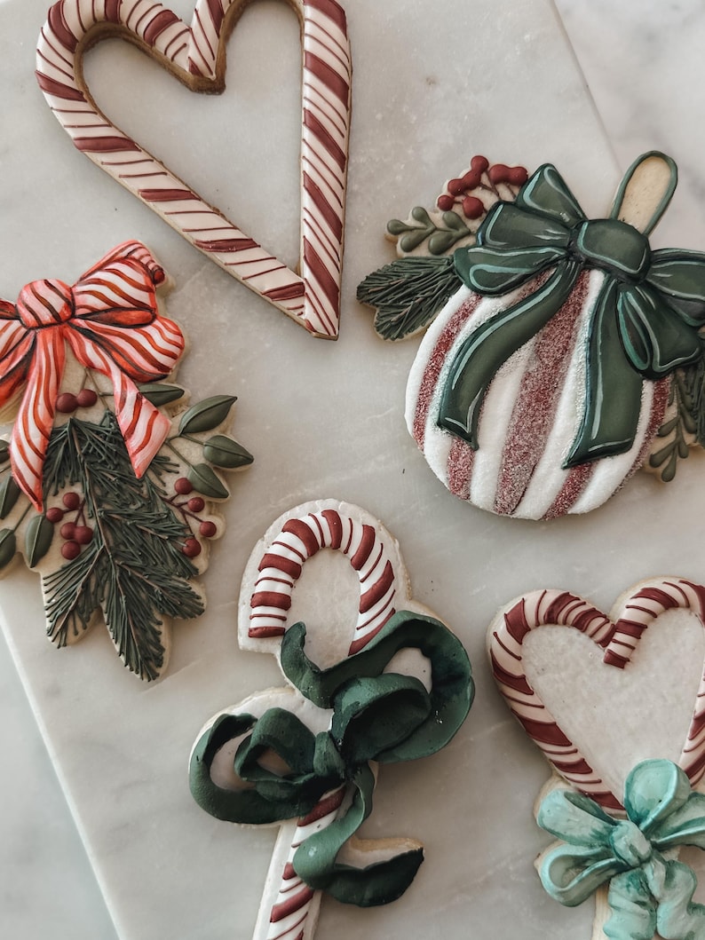 Tall Skinny Candy Cane With Bow Cookie Cutter - Etsy