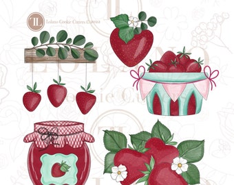 Strawberry themed cookie cutters