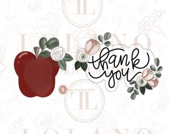 Teacher appreciation apple with thank you cookie cutters