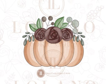 Pumpkin with florals cookie cutter
