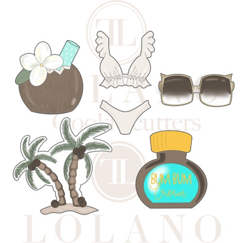 Beach Day Cookie Cutters Etsy