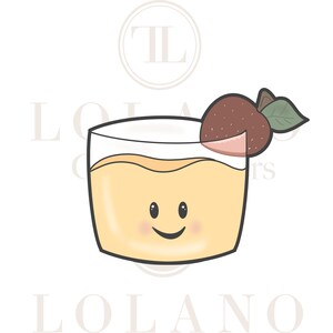 May include: A cartoon illustration of a glass of yellow juice with a smiling face. A red fruit with a green leaf is on top of the glass. The text "LOLANO" is at the bottom of the image.