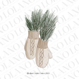 Mittens with Pine leaves Cookie Cutter