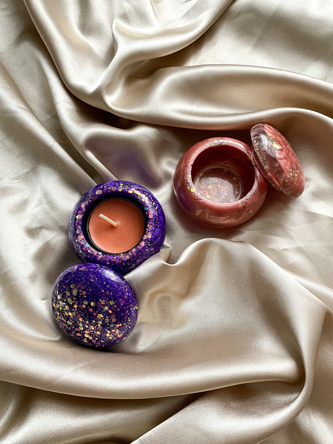 Tealight Candle Holder Resin Tea Light Holder Colorful Candle Holder