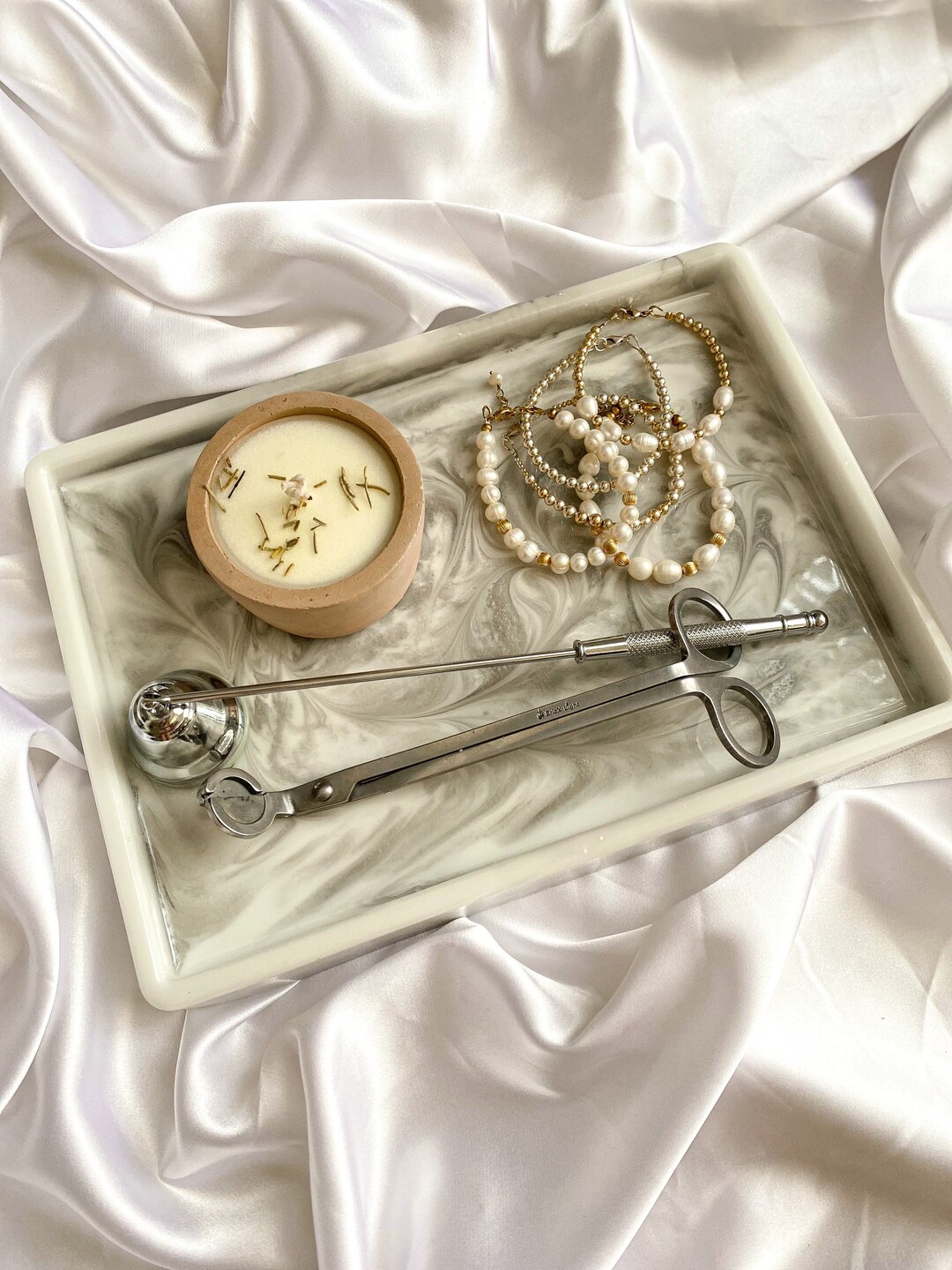 Rectangular Resin Tray Marble Resin Tray Housewarming Gift Home