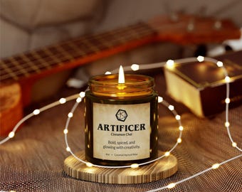 Artificer D&D Candle: Cinnamon Chai Scented, Geeky Dungeons and Dragons Inspired Gift