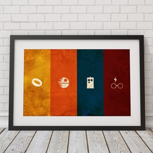 Minimalist Geek Poster: Fantasy & Sci-Fi Nerdy Wall Art Print (Up to 36&quot;x24&quot;)