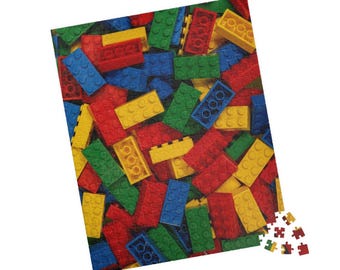 Colorful Brick Block Jigsaw Puzzle: LEGO-Inspired Fun with 110-1014 Piece Options