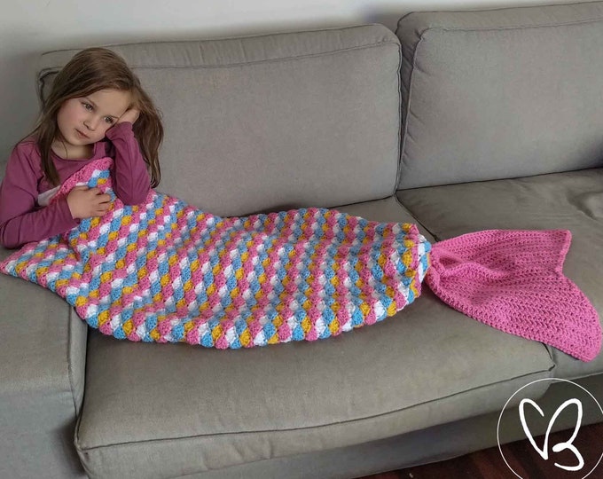 Mermaid Tail,Mermaid Tail Blanket, Crochet Mermaid Tail, Crochet Blanket, Mermaid Tail, Newborn to Adult size, Winter Blanket,Made To Order