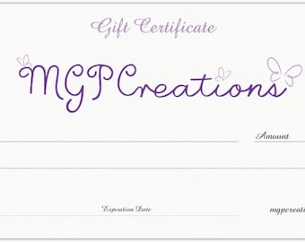 MGPCreations Gift Voucher, Gift Certificate, Gift Voucher, Crochet Voucher, Gift Idea