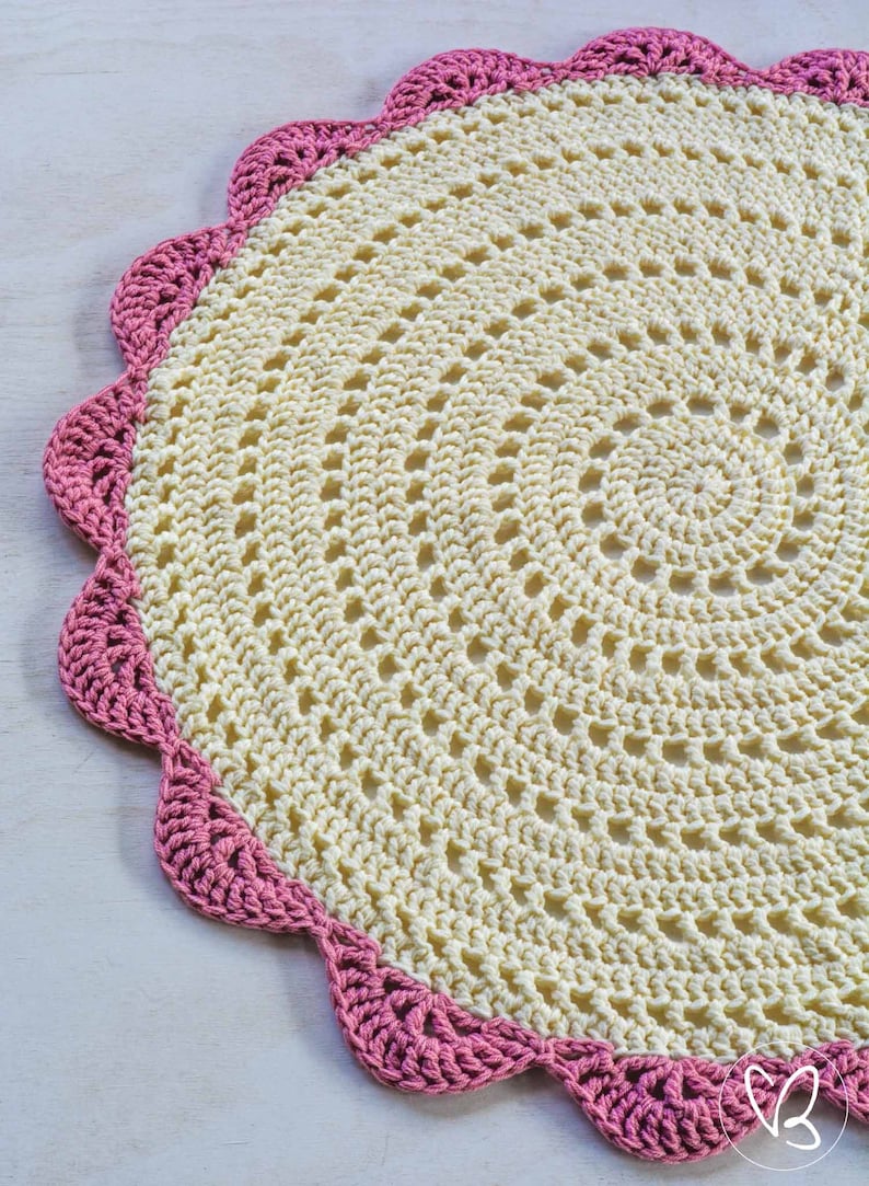 Crochet Floor Rug, Mandala Rug, Decorative Floor Rug, Floor Rug, Decorative Rug, Round Crochet Rug, Nursery Rug, Round Rug, Made To Order image 6