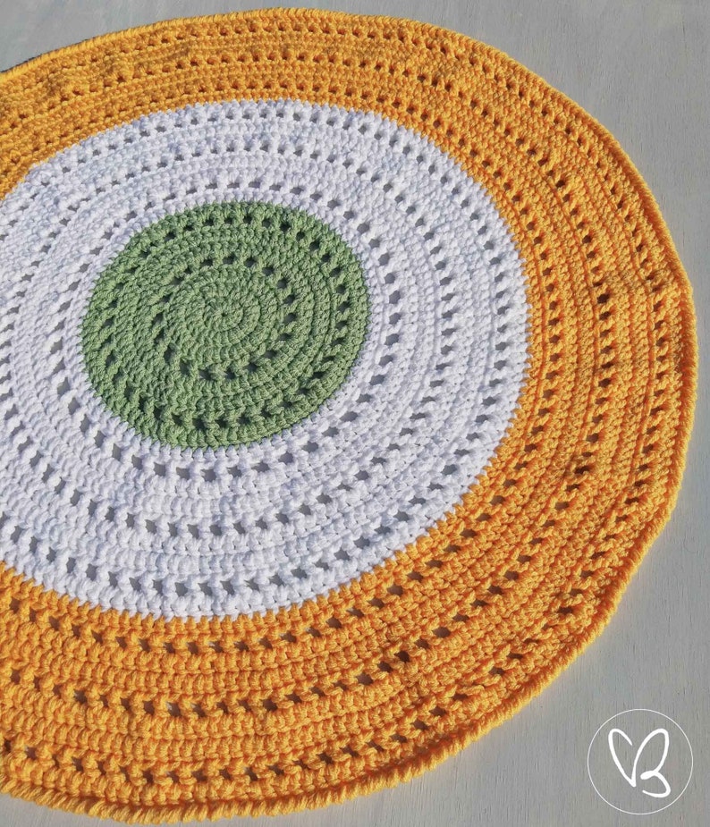 Crochet Floor Rug, Mandala Rug, Decorative Floor Rug, Floor Rug, Decorative Rug, Round Crochet Rug, Nursery Rug, Round Rug, Made To Order image 5