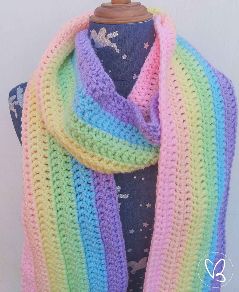 Rainbow Tasseled Scarf, Unicorn Scarf, Pastel Rainbow, Tasseled Scarf, Winter Scarf, Rainbow Scarf, Unicorn Inspired, Premium Quality Yarn image 6