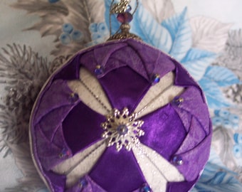 Bethlehem Star Quilted No Sew Ornament Purple Fabric Ornament Handmade Keepsake Tree Ornament Heirloom