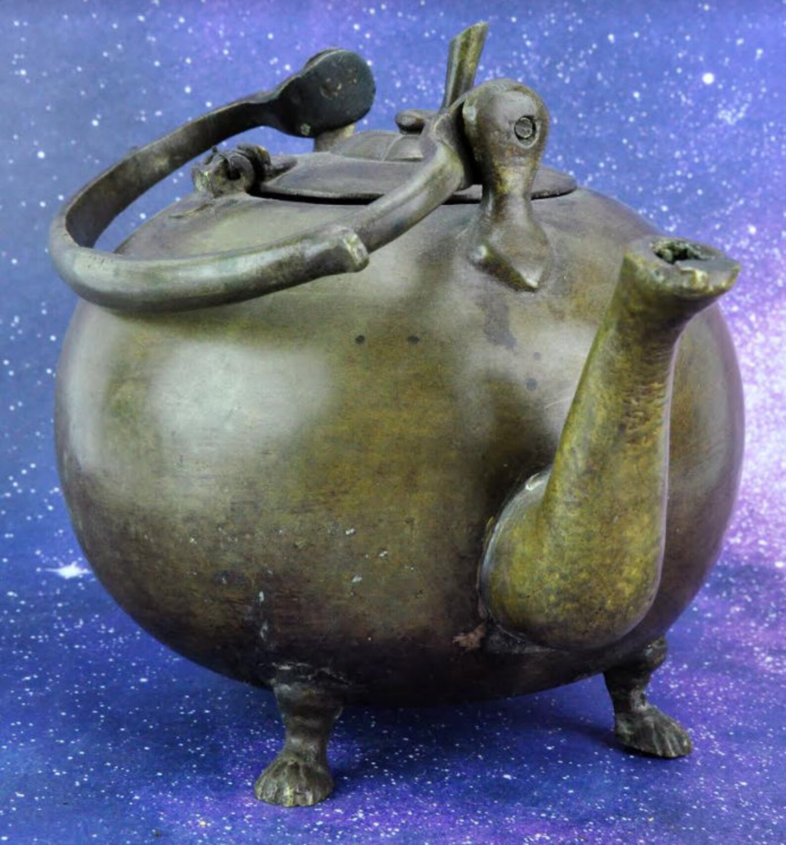 Antique Bronze Footed Tea Kettle 20122412 Etsy