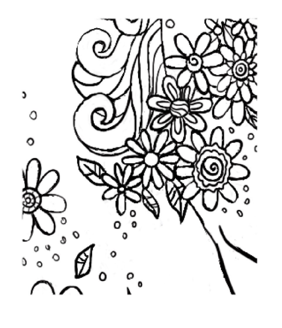 Unicorn With Flowers PDF Printable Coloring Page for All Ages. Instant ...