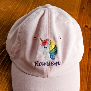 Custom Pink Unicorn Baseball Hat, Infant Toddler Girls Personalized Unicorn Cap, Newborn Baby Unicorn Shower Birthday Gift Idea