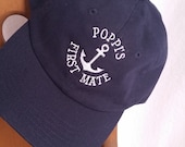 FIRST MATE Baseball Cap Hat,custom made sailor cap hat,personalized youth nautical cap hat,personalized infant toddler youth sailor hat.
