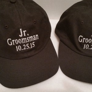 Personalized Wedding Party Groomsman Gift Baseball Matching Hat Cap, Custom Wedding Party Gift, Ring Bearer Gift Cap, Youth Adult Hat Cap