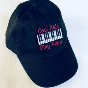 Music Piano Recital Gift,Piano Keys Cool Kids Cap Hat,Musical Cap Hat,Custom Boy Girl Birthday Gift,Personalized Youth Baseball Cap Hat image 2
