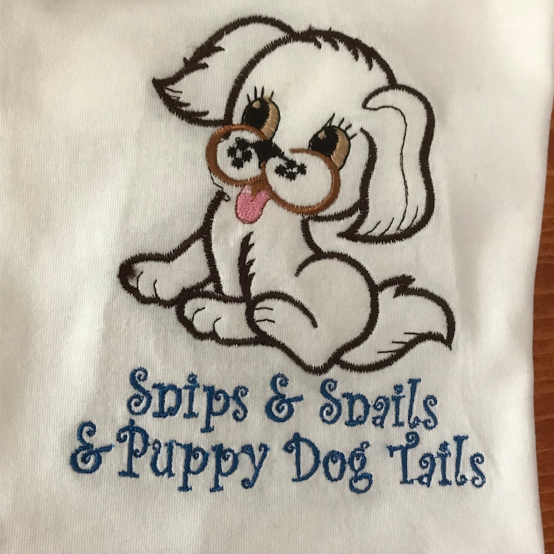 Puppy Dog Tails Nursery Rhyme T ShirtPuppy Dog Embroidered | Etsy